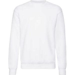 Fruit of the Loom Unisex Sweatshirt met Klassieke Schouder (Wit)