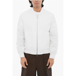 Lichtgewicht skinny bomberjack met ritssluiting in wit