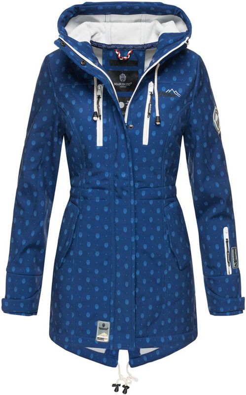 Marikoo lange dames gewatteerde jas Abendsternchen met afneembare capuchon