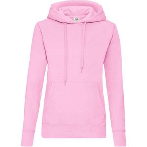 Fruit of the Loom Klassieke Dames Fit Sweatshirt Met Capuchon (Lichtroze)