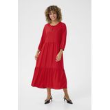 Cream - Tiah - Jurk - Knalrood - A-lijn - 7/8 lengte