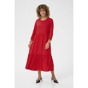 Cream - Tiah - Jurk - Knalrood - A-lijn - 7/8 lengte