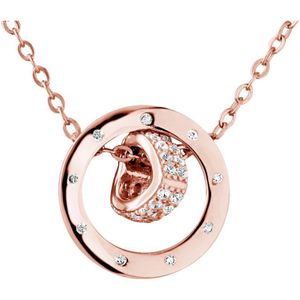 Ketting hart oxiden zirkonium sieraden zilver 925 roze vergulde