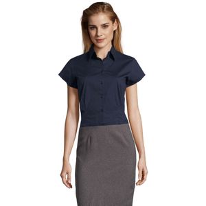 SOLS Dames/Dames Excess Stretch Blouse met Korte Mouwen (Donkerblauw)