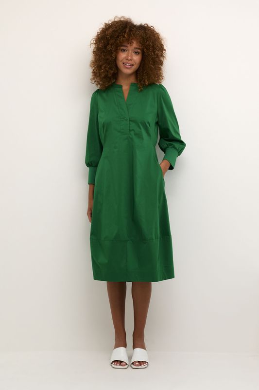 Jurk - Onder de Knie - Katoen/Polyester/Elastaan - Vrouwelijk