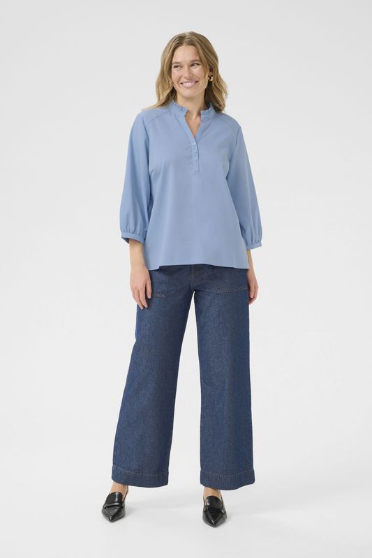 Kaffe - Ravna - Blouse - Hemelsblauw - Klassieke Blouse