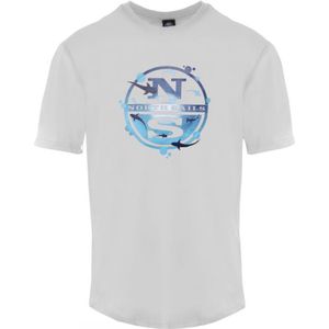 Wit T-shirt met North Sails-zeelogo
