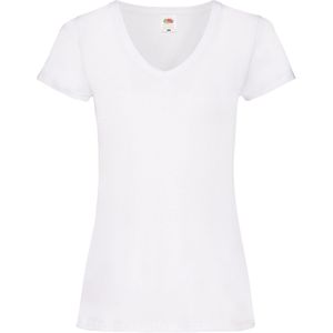 Fruit of the Loom Dames/Dames V Hals Lady Fit T-Shirt (Wit)