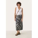 Part Two - Nisma - A-lijnrok - Marine/Wit - 7/8 Lengte