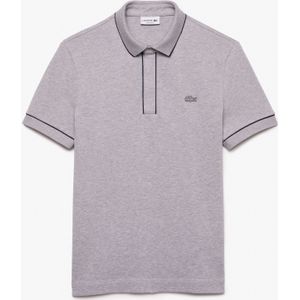 Heren Lacoste Regular Fit Paris Stretch Piqué Poloshirt in Grijs