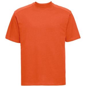 Russell Europa Heren Werkkleding Korte Mouwen Katoenen T-Shirt (Oranje) - Maat XL