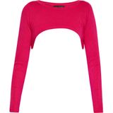 Mymo - Topje - Fuchsia - Dames - Cropped Gebreide Longsleeve