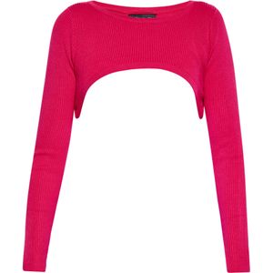 Mymo - Topje - Fuchsia - Dames - Cropped Gebreide Longsleeve