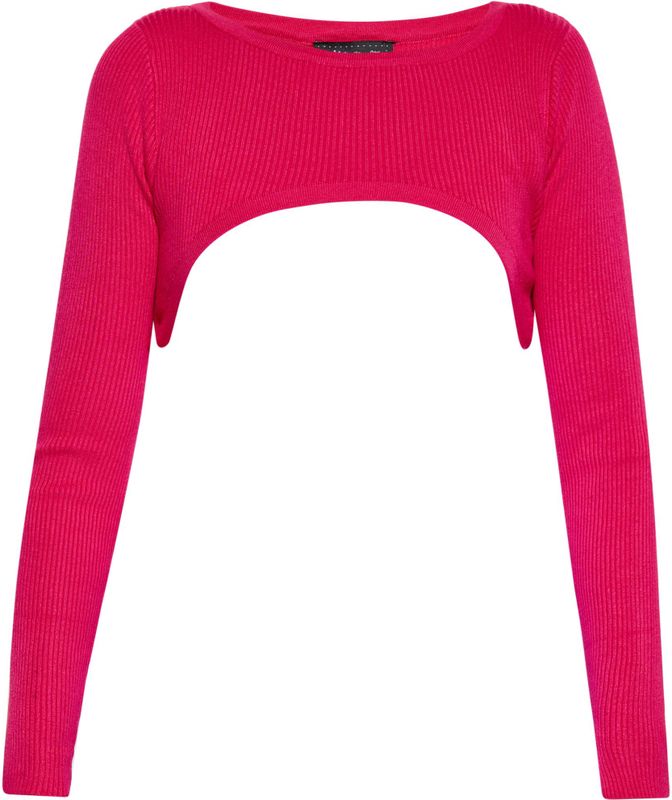Mymo - Topje - Fuchsia - Dames - Cropped Gebreide Longsleeve
