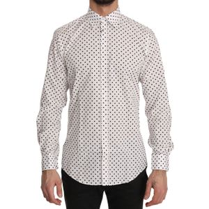 Dolce & Gabbana Grijs geruit herenhemd met hartkraag MARTINI