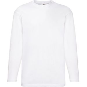 Fruit of the Loom Heren Valueweight T-shirt met lange mouwen (Wit)