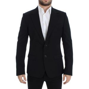 Dolce & Gabbana Men's Zwart wollen slim fit blazer