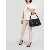 Patrizia Pepe - T-shirt - Wit - Katoen - Ronde Hals - Koffieprint