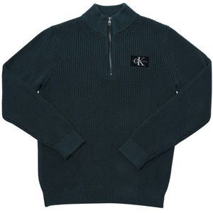 Boy's Calvin Klein Junior Zip Up Badge Sweater In Teal - Maat 12J / 152cm