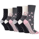 Gentle Grip - GG217 - Damessokken - Multicolor - 6 Paar zonder Elastisch Ontwerp