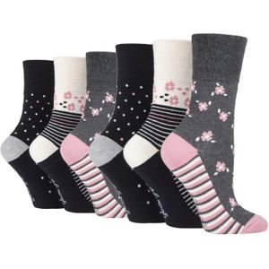 Gentle Grip - GG217 - Damessokken - Multicolor - 6 Paar zonder Elastisch Ontwerp