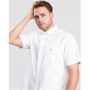 Gant Oxford overhemd met korte mouwen voor heren, wit