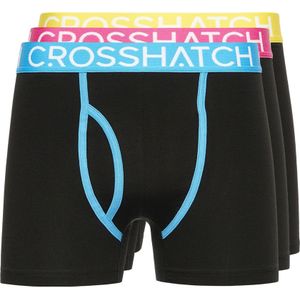 Crosshatch Heren Trioglow Boxershorts (Set van 3) (Zwart)