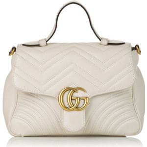 Vintage Gucci GG Marmont Leather Satchel White