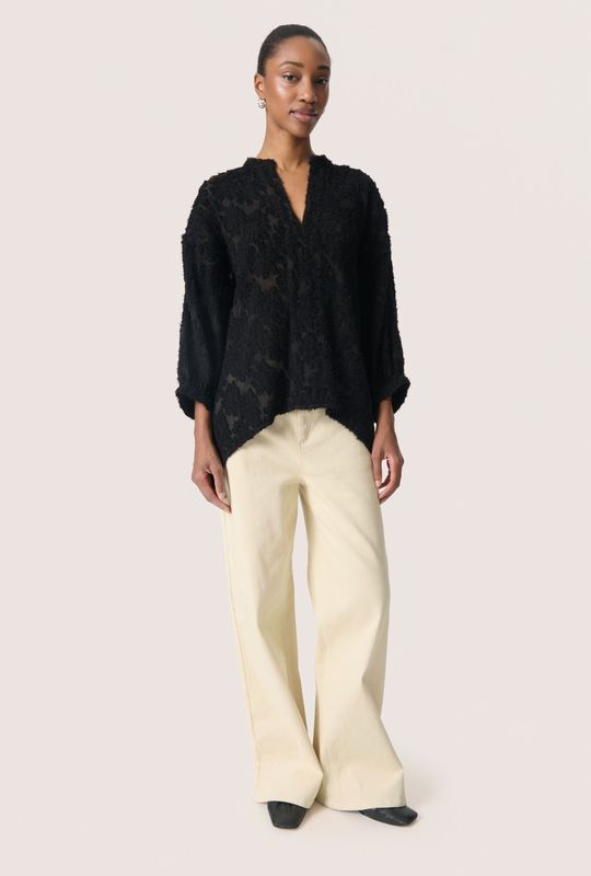 Blouse met korte mouwen SLRaye Loose fit black