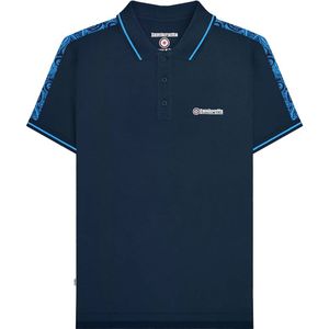 Lambretta Heren SS24 Paisley Taped Poloshirt (Marineblauw)