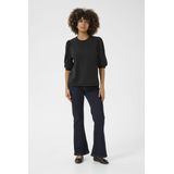 Blouse met korte mouwen Relaxed fit Blac