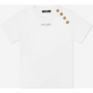 Meisjes Geknoopt Logo T-Shirt in Wit