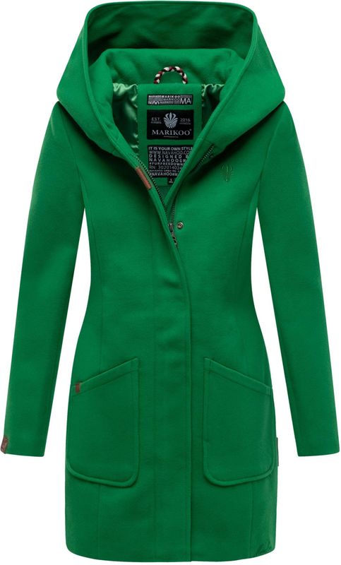 Marikoo dames wintermantel met capuchon en getailleerd model