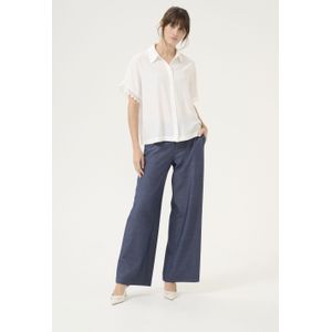 Overhemd - Cream - Relaxed Fit - Korte Mouwen