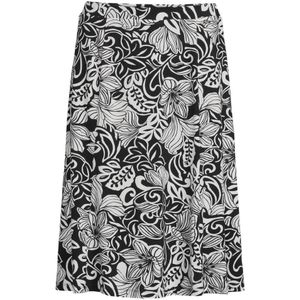 ROBERTO SARTO midi rok met bladprint donkerblauw/wit