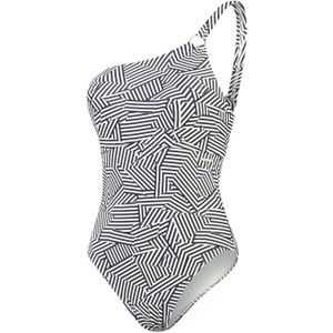 Speedo Dames/Dames Asymmetrisch Eendelig Zwempak (Zwart, Wit)