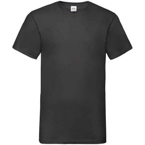 Fruit of the Loom Heren Valueweight V Neck T-shirt (Zwart)
