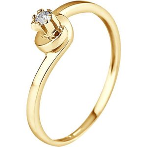 Diamond Solitaire 0040 Cts Geel Goud 18 Karaat