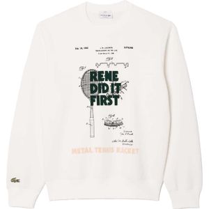 Lacoste Unisex Adult Motif Pique Relaxed Fit Sweatshirt (Crème)