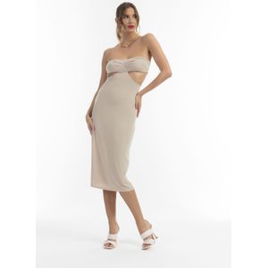 midi-jurk faina met uitsnijdingen