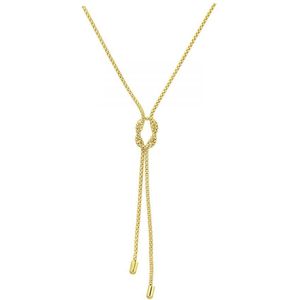 9ct geelgouden ketting met dubbele strengen, kwastjes en knopen, met een lengte van 46 cm