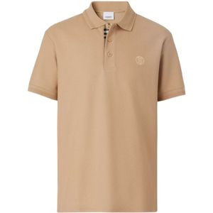 Burberry Branded Circle Logo Camel Beige Polo Shirt - Maat XL