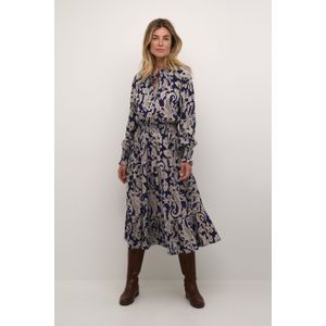 Cream Jurk  donkerbeige / marine