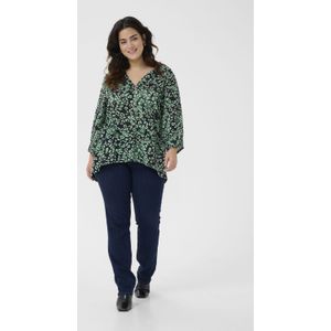Blouse met korte mouwen Regular fit Green Leopard