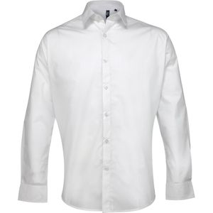 Premier Supreme Heavier Weight Poplin Werkshirt met lange mouwen (Wit)