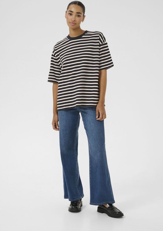 Kaffe Sweatshirt 'KA Lora'  zwart / wit