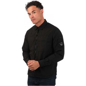 Men's C.P. Company Tayon L Ziped Shirt In Black - Maat L