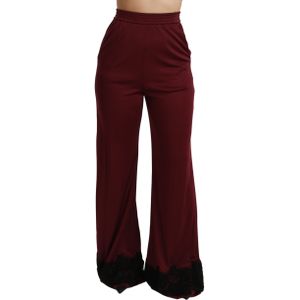 Dolce & Gabbana - High Waist Wide Leg Pants - Rood - Viscose