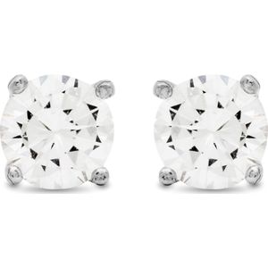 Luxenter - Essential - Oorstekers - 925 Sterling Zilver - Glanzende Zirkonia - Gerhodineerde Afwerking