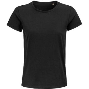 SOLS Dames/Dames Pioneer Organic T-shirt (Diep Zwart) - Maat L